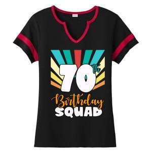 70th Birthday Squad 70 Years Old Ladies Halftime Notch Neck Tee