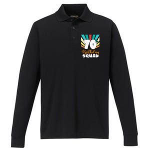 70th Birthday Squad 70 Years Old Performance Long Sleeve Polo