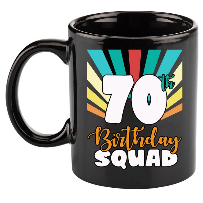 70th Birthday Squad 70 Years Old 11oz C Handle Ceramic Mug