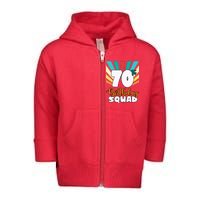 70th Birthday Squad 70 Years Old Toddler Zip Fleece Hoodie