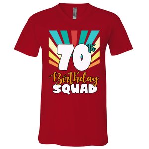 70th Birthday Squad 70 Years Old V-Neck T-Shirt