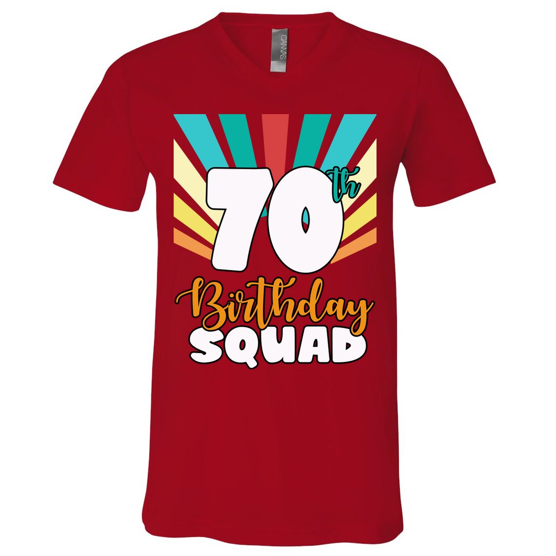 70th Birthday Squad 70 Years Old V-Neck T-Shirt