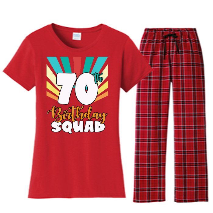 70th Birthday Squad 70 Years Old Women's Flannel Pajama Set