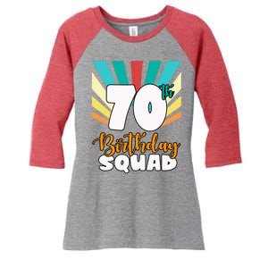 70th Birthday Squad 70 Years Old Women's Tri-Blend 3/4-Sleeve Raglan Shirt