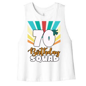 70th Birthday Squad 70 Years Old Women's Racerback Cropped Tank