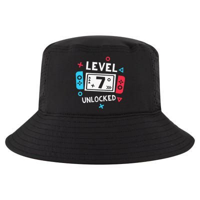  7th Birthday Shirt  Level 7 Unlocked Video Game Party Cool Comfort Performance Bucket Hat