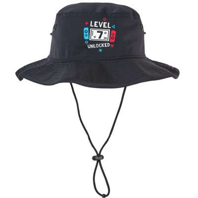  7th Birthday Shirt  Level 7 Unlocked Video Game Party Legacy Cool Fit Booney Bucket Hat