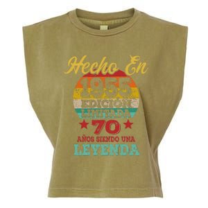 70th Birthday Spanish Made In 1955 CumpleañOs EspañOl Garment-Dyed Women's Muscle Tee