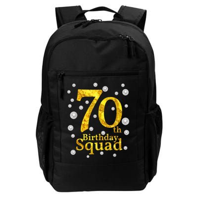 70th Birthday Squad Party Bday Gold Pearl Print Matching Backpack
