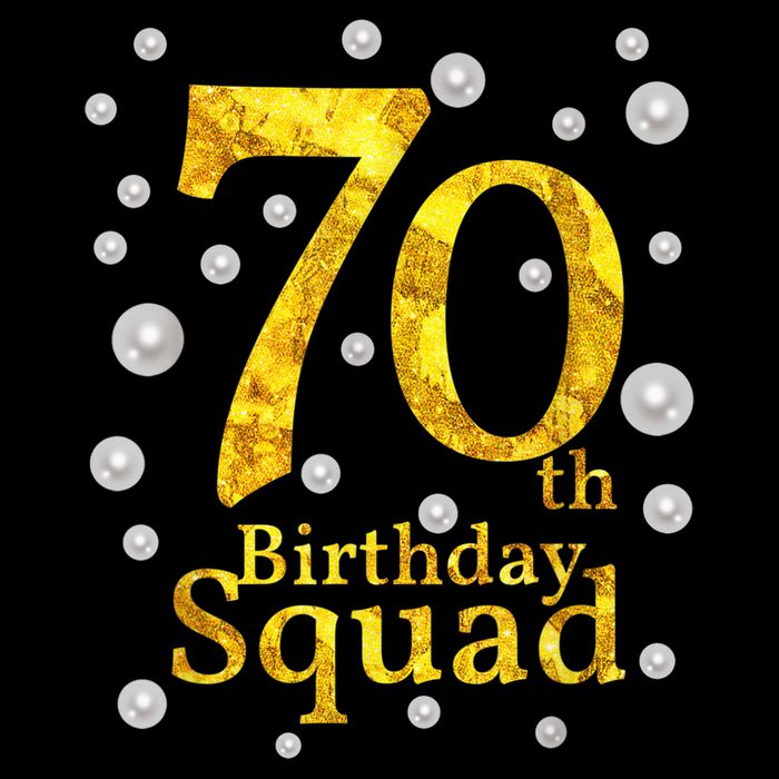 70th Birthday Squad Party Bday Gold Pearl Print Matching 16 in Basic Backpack