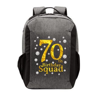 70th Birthday Squad Party Bday Gold Pearl Print Matching Vector Backpack