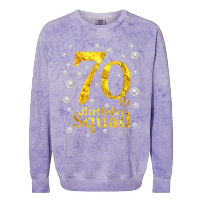 70th Birthday Squad Party Bday Gold Pearl Print Matching Colorblast Crewneck Sweatshirt