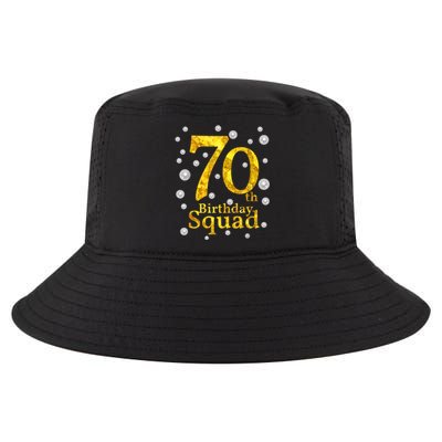 70th Birthday Squad Party Bday Gold Pearl Print Matching Cool Comfort Performance Bucket Hat