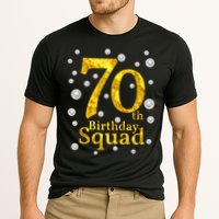 70th Birthday Squad Party Bday Gold Pearl Print Matching Cooling Performance Crew T-Shirt