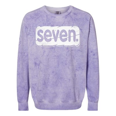 7th Birthday Seven 7 Year Old Birthday Colorblast Crewneck Sweatshirt