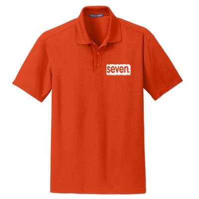 7th Birthday Seven 7 Year Old Birthday Dry Zone Grid Polo