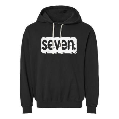 7th Birthday Seven 7 Year Old Birthday Garment-Dyed Fleece Hoodie