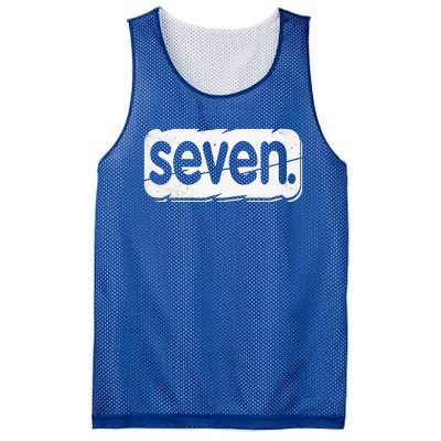 7th Birthday Seven 7 Year Old Birthday Mesh Reversible Basketball Jersey Tank