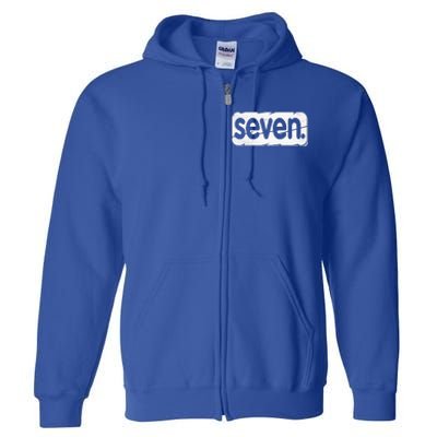 7th Birthday Seven 7 Year Old Birthday Full Zip Hoodie