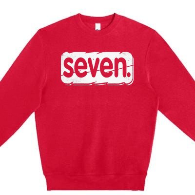 7th Birthday Seven 7 Year Old Birthday Premium Crewneck Sweatshirt