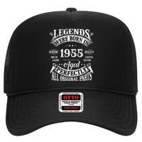 70th Birthday Vintage Legends Born In 1955 70 Years Old High Crown Mesh Back Trucker Hat