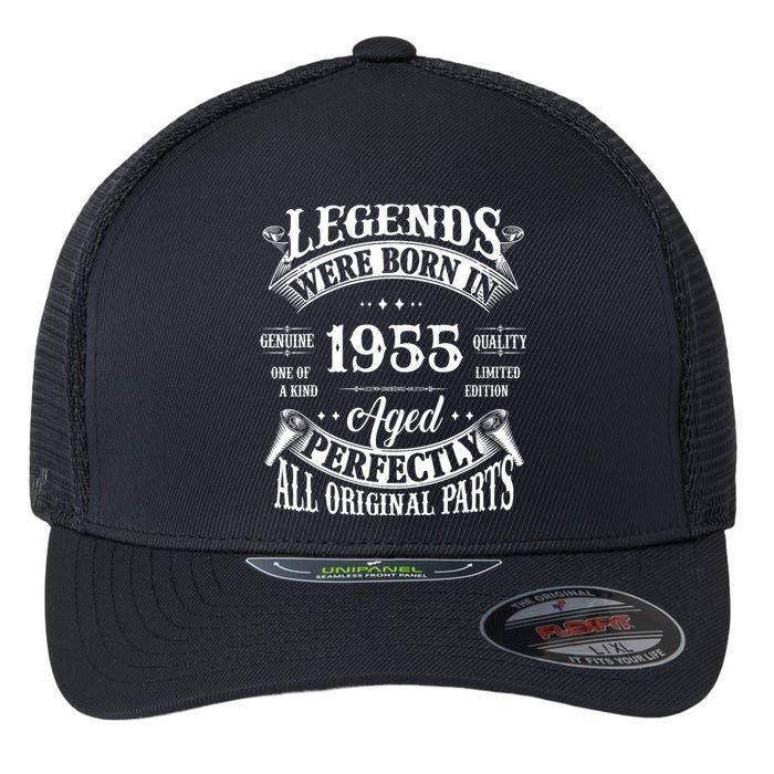 70th Birthday Vintage Legends Born In 1955 70 Years Old Flexfit Unipanel Trucker Cap