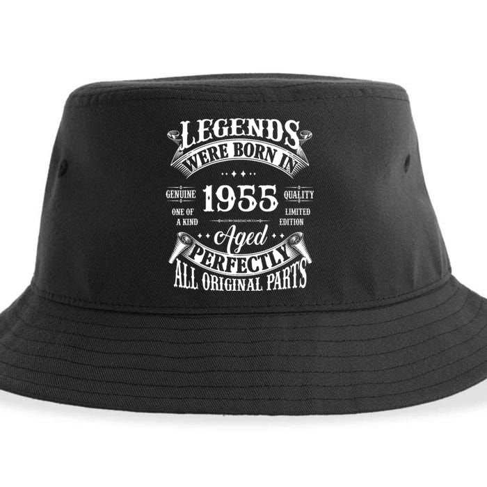 70th Birthday Vintage Legends Born In 1955 70 Years Old Sustainable Bucket Hat