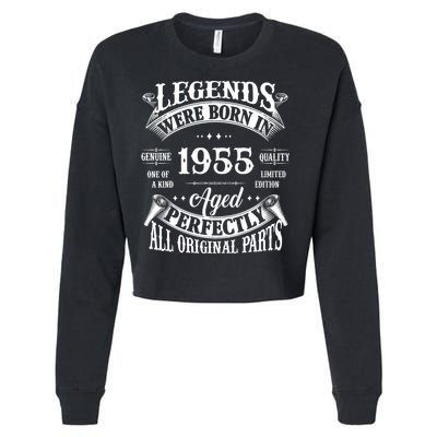 70th Birthday Vintage Legends Born In 1955 70 Years Old Cropped Pullover Crew