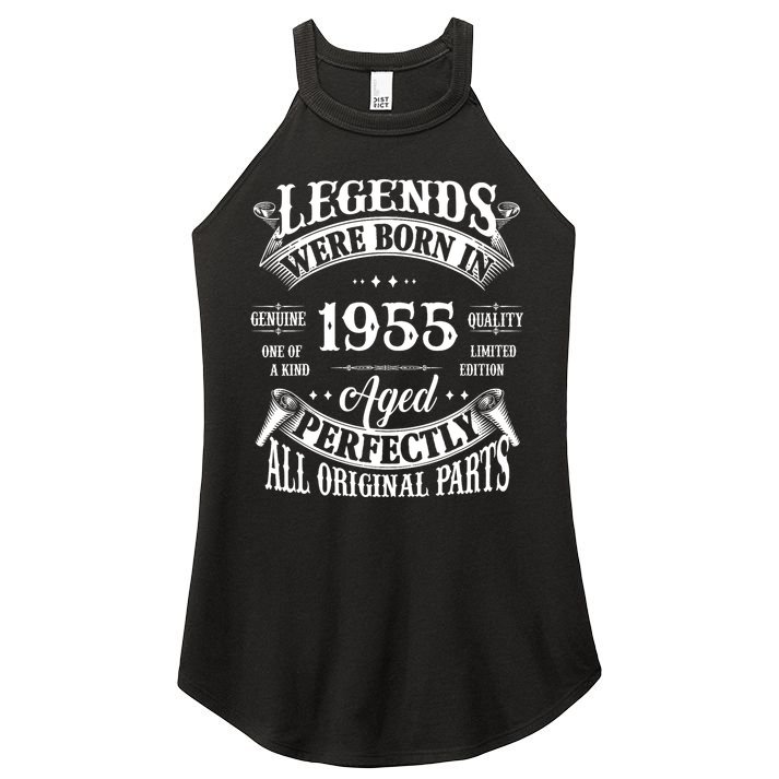 70th Birthday Vintage Legends Born In 1955 70 Years Old Women's Perfect Tri Rocker Tank