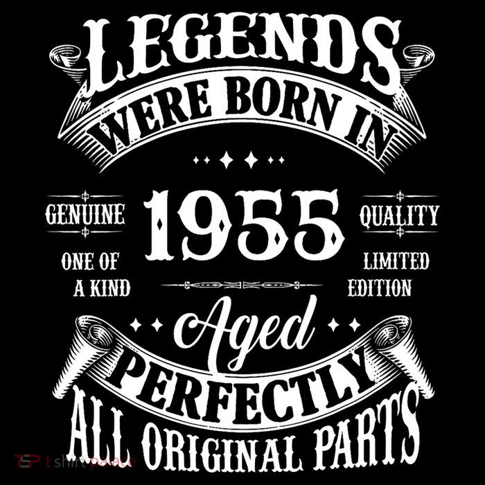 70th Birthday Vintage Legends Born In 1955 70 Years Old Kids T-Shirt