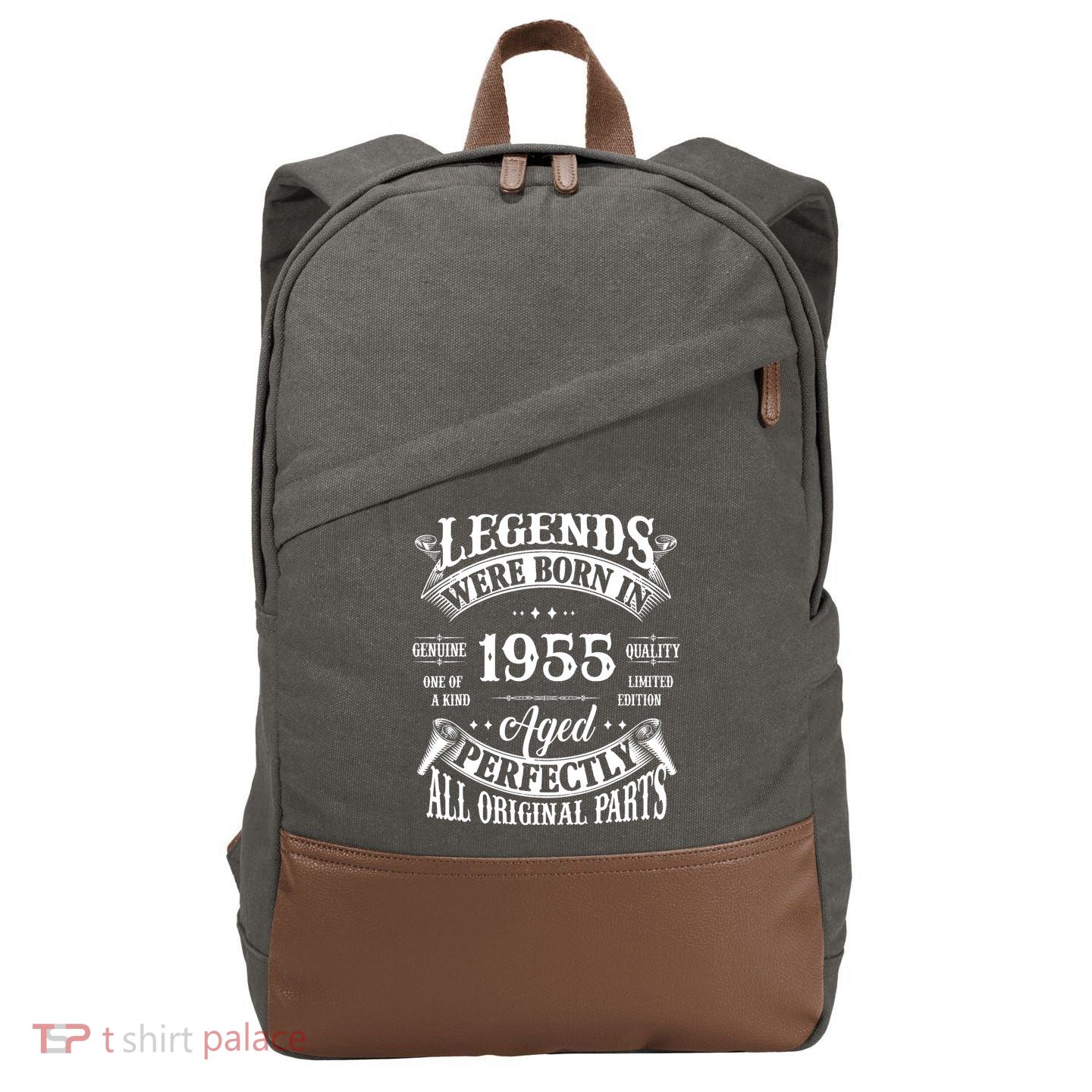 70th Birthday Vintage Legends Born In 1955 70 Years Old Cotton Canvas Backpack
