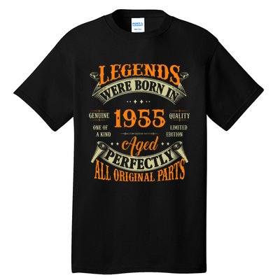 70th Birthday Vintage Legends Born In 1955 70 Years Old Tall T-Shirt