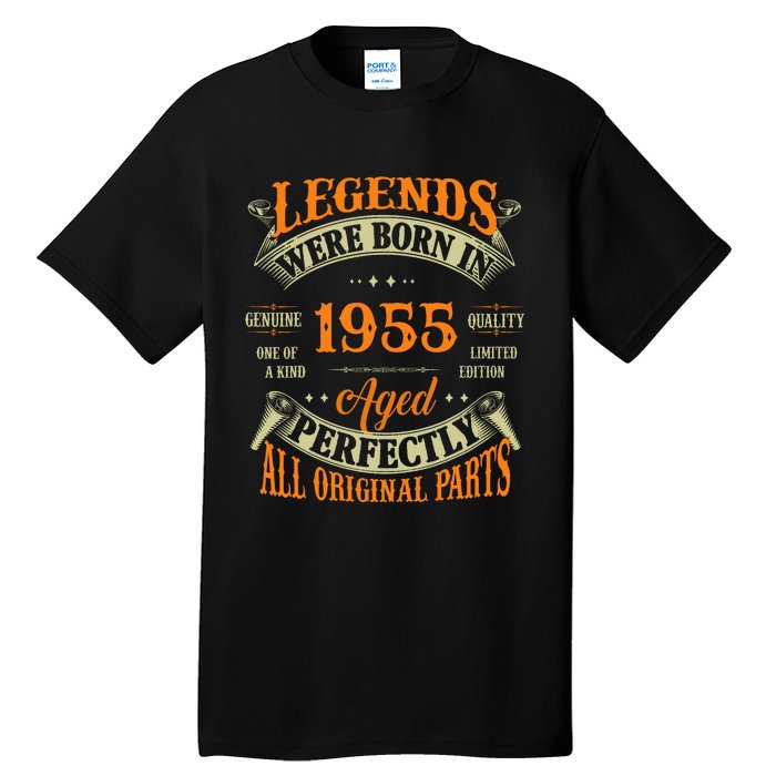 70th Birthday Vintage Legends Born In 1955 70 Years Old Tall T-Shirt