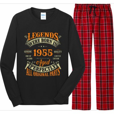 70th Birthday Vintage Legends Born In 1955 70 Years Old Long Sleeve Pajama Set