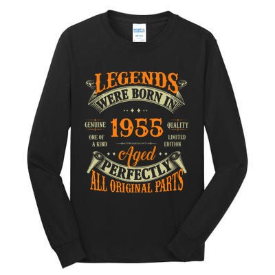 70th Birthday Vintage Legends Born In 1955 70 Years Old Tall Long Sleeve T-Shirt