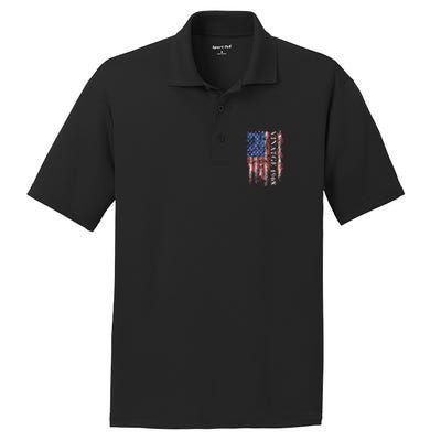 54th Birthday Vintage American Flag 1968 PosiCharge RacerMesh Polo