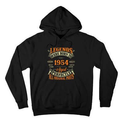 70th Birthday Vintage Legends Born In 1954 70 Years Old Hoodie