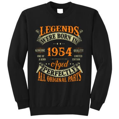 70th Birthday Vintage Legends Born In 1954 70 Years Old Sweatshirt