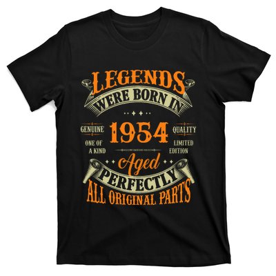 70th Birthday Vintage Legends Born In 1954 70 Years Old T-Shirt