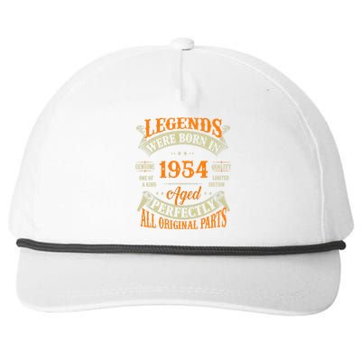 70th Birthday Vintage Legends Born In 1954 70 Years Old Snapback Five-Panel Rope Hat