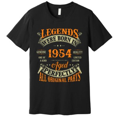 70th Birthday Vintage Legends Born In 1954 70 Years Old Premium T-Shirt