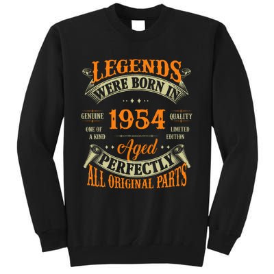 70th Birthday Vintage Legends Born In 1954 70 Years Old Tall Sweatshirt