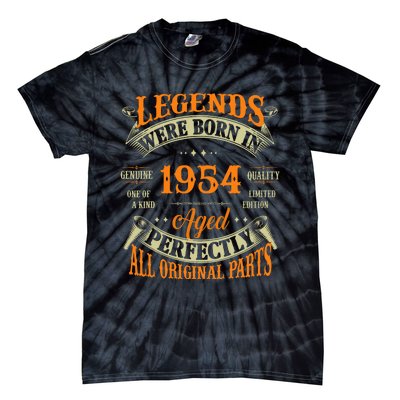 70th Birthday Vintage Legends Born In 1954 70 Years Old Tie-Dye T-Shirt