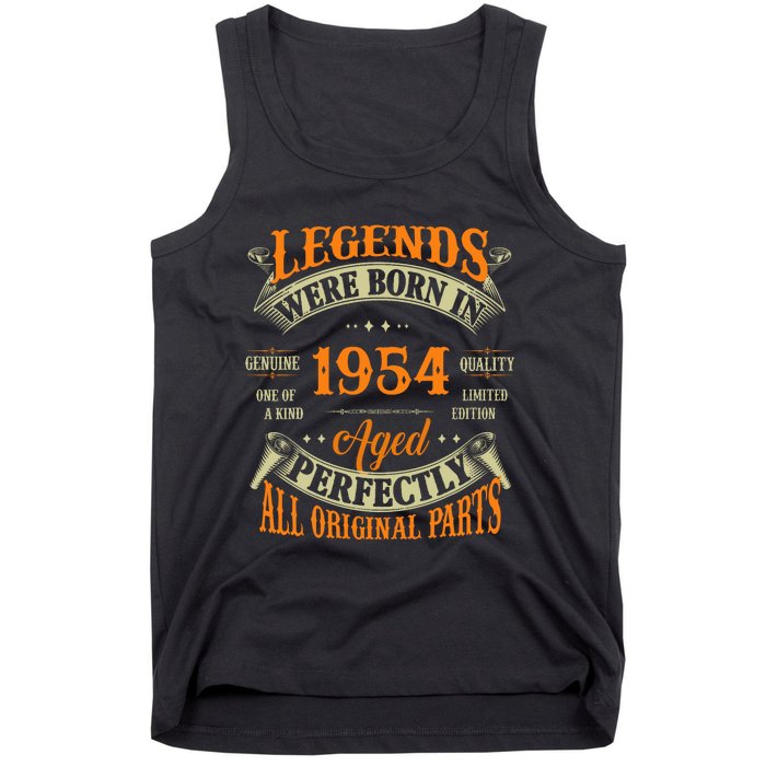 70th Birthday Vintage Legends Born In 1954 70 Years Old Tank Top