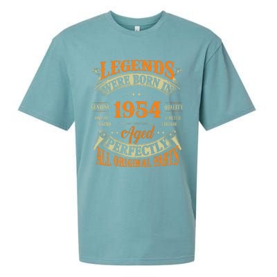 70th Birthday Vintage Legends Born In 1954 70 Years Old Sueded Cloud Jersey T-Shirt