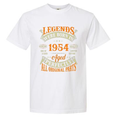 70th Birthday Vintage Legends Born In 1954 70 Years Old Garment-Dyed Heavyweight T-Shirt