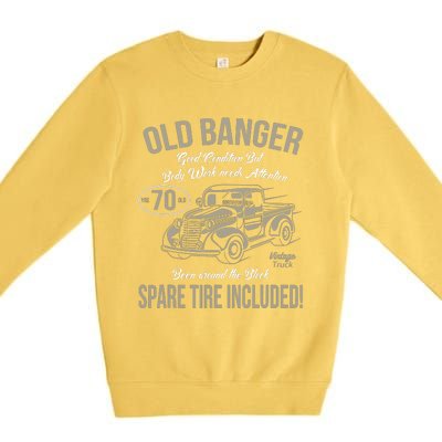 70th Birthday Vintage Old Banger 70 Years Old Gift Premium Crewneck Sweatshirt