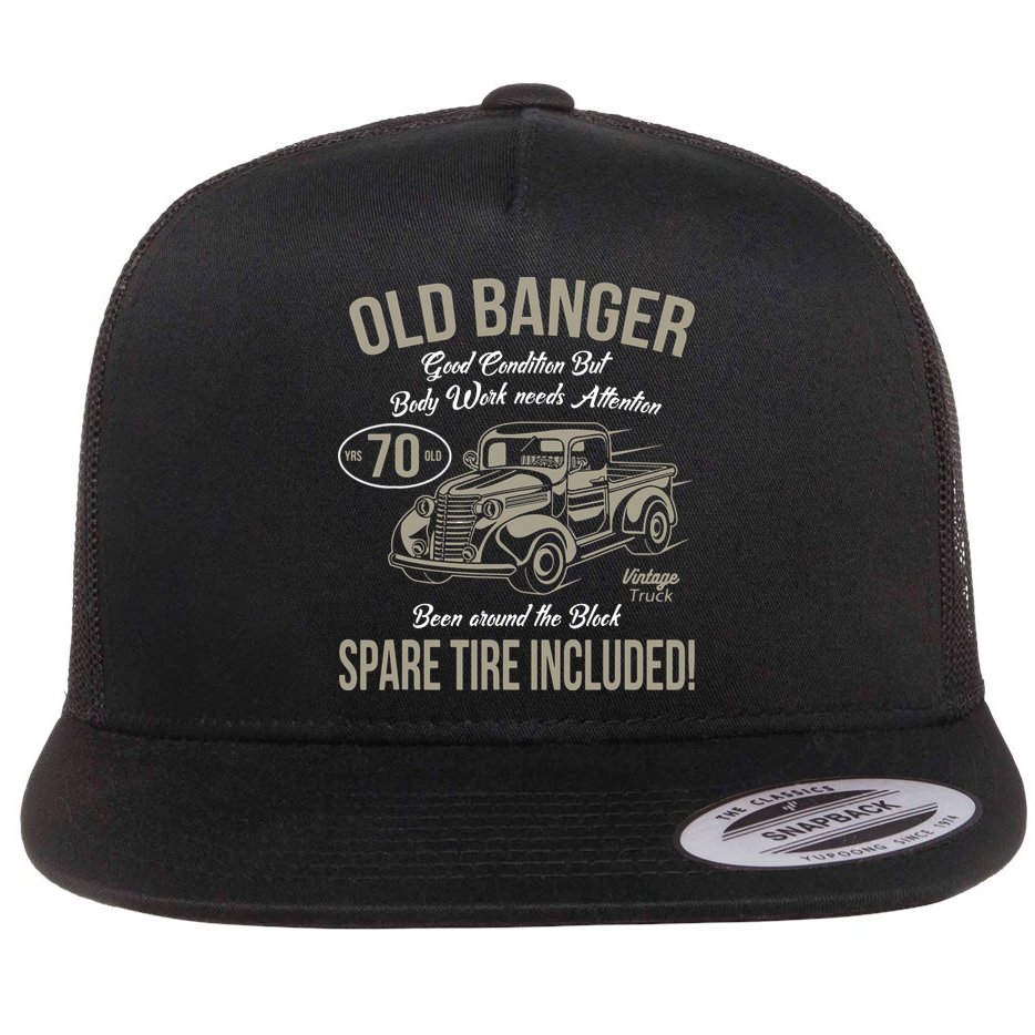 70th Birthday Vintage Old Banger 70 Years Old Gift Flat Bill Trucker Hat