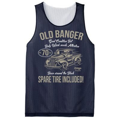 70th Birthday Vintage Old Banger 70 Years Old Gift Mesh Reversible Basketball Jersey Tank