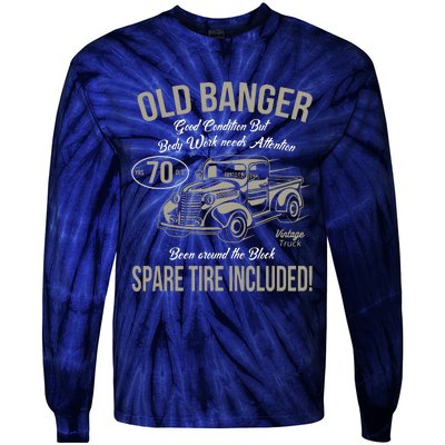 70th Birthday Vintage Old Banger 70 Years Old Gift Tie-Dye Long Sleeve Shirt